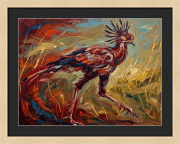 Secretary Bird In Expressionist Style
