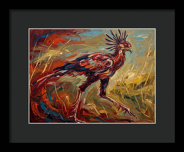 Secretary Bird In Expressionist Style