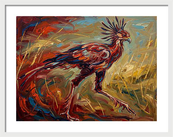 Secretary Bird In Expressionist Style