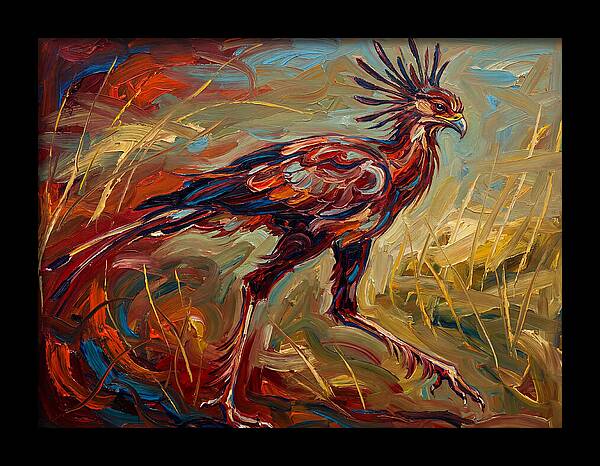 Secretary Bird In Expressionist Style