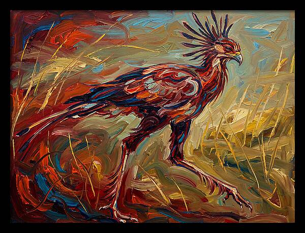 Secretary Bird In Expressionist Style