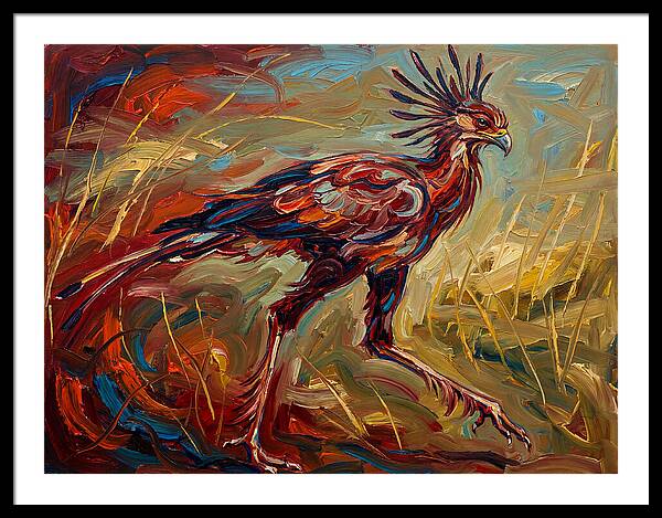 Secretary Bird In Expressionist Style