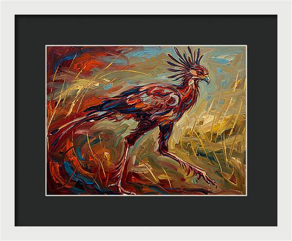 Secretary Bird In Expressionist Style
