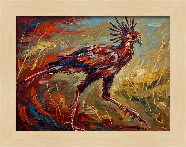 Secretary Bird In Expressionist Style