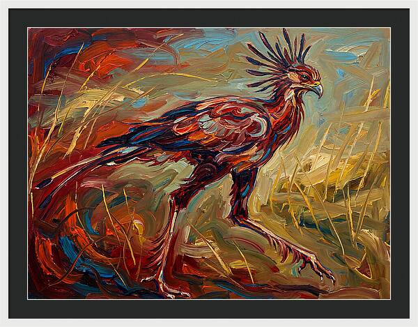 Secretary Bird In Expressionist Style