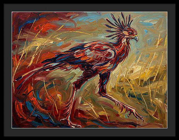 Secretary Bird In Expressionist Style