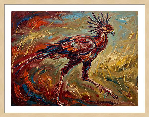 Secretary Bird In Expressionist Style