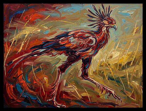 Secretary Bird In Expressionist Style