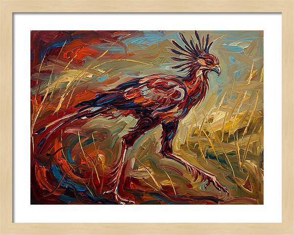 Secretary Bird In Expressionist Style