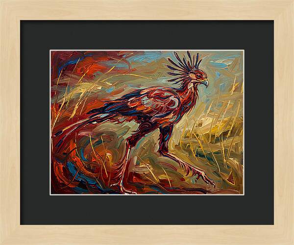 Secretary Bird In Expressionist Style