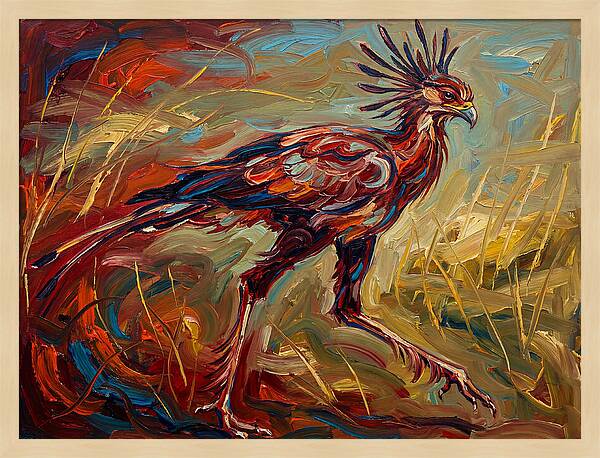 Secretary Bird In Expressionist Style