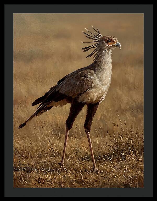 Secretary Bird In Realistic Detail