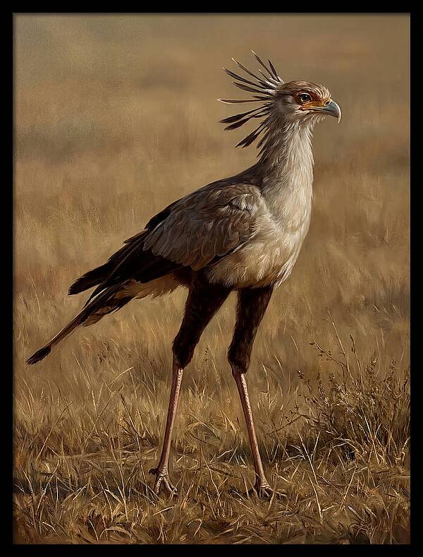 Secretary Bird In Realistic Detail