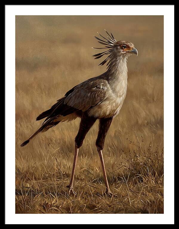 Secretary Bird In Realistic Detail