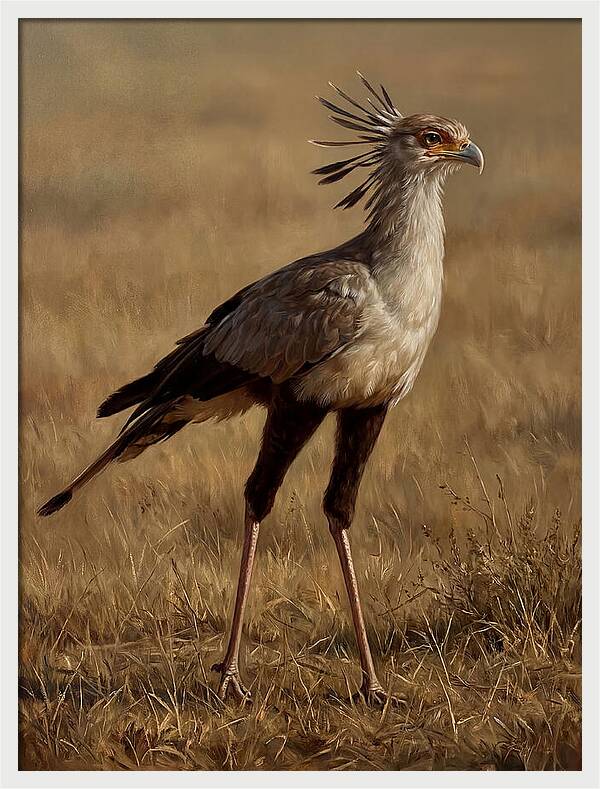 Secretary Bird In Realistic Detail