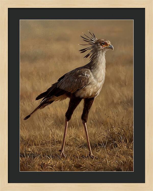 Secretary Bird In Realistic Detail