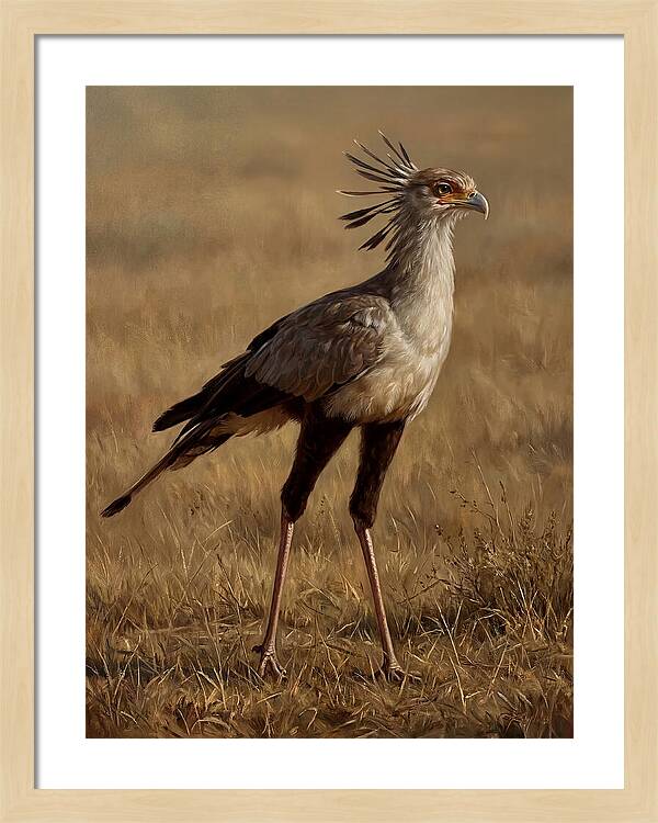 Secretary Bird In Realistic Detail