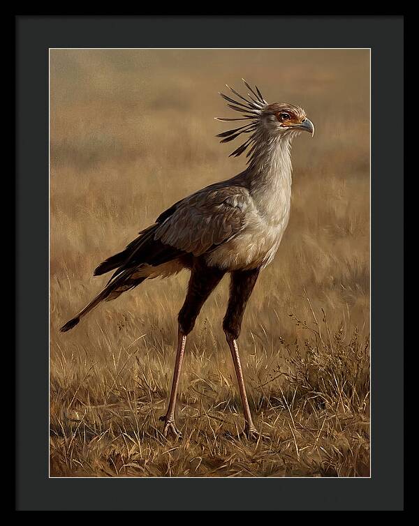 Secretary Bird In Realistic Detail