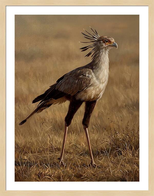 Secretary Bird In Realistic Detail
