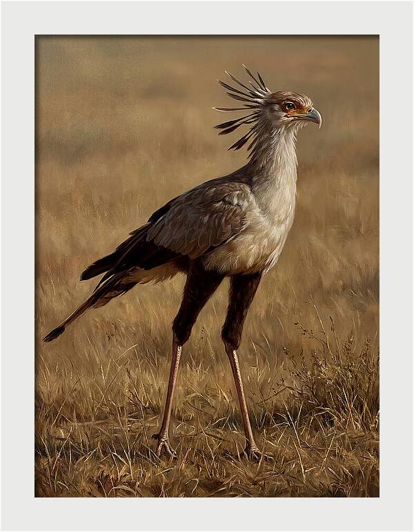 Secretary Bird In Realistic Detail