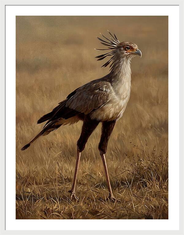 Secretary Bird In Realistic Detail