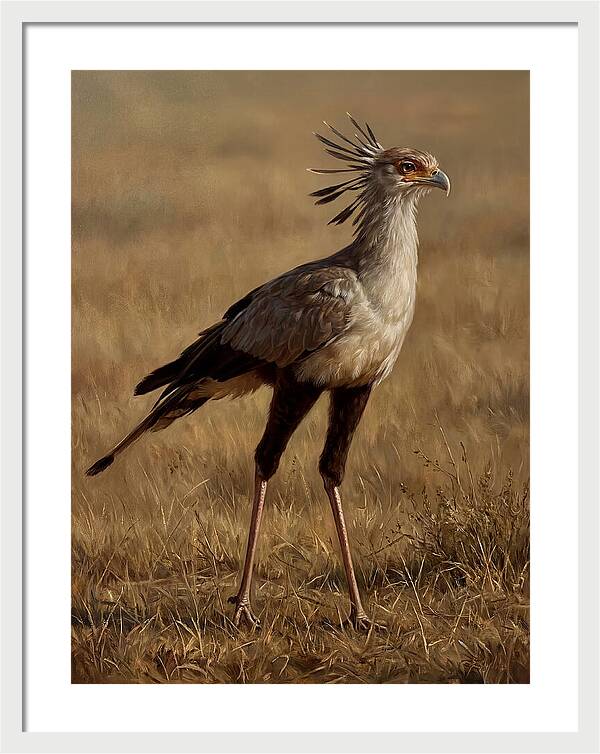 Secretary Bird In Realistic Detail