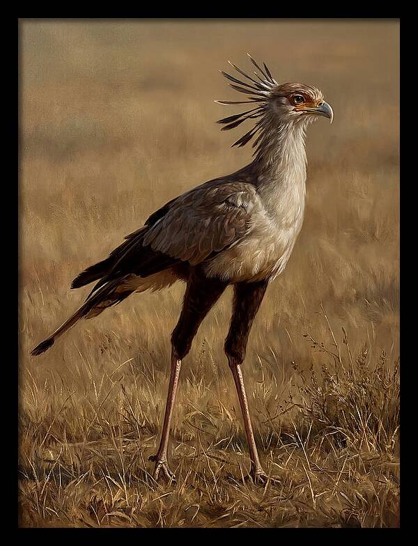 Secretary Bird In Realistic Detail