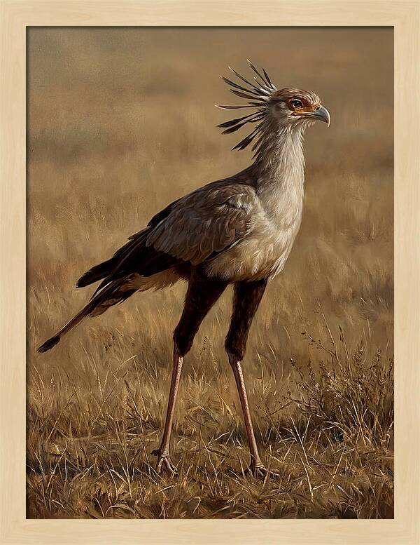 Secretary Bird In Realistic Detail