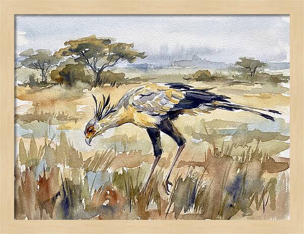Secretary Bird In The Grasslands