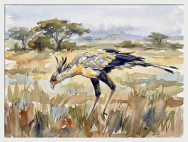 Secretary Bird In The Grasslands