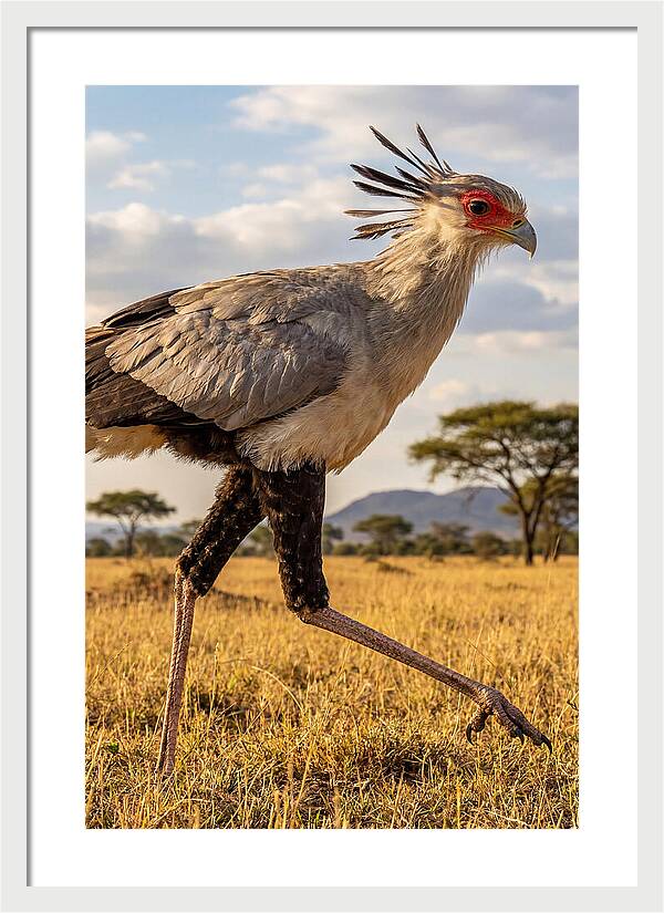 Secretary Bird Striding