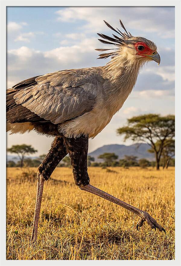 Secretary Bird Striding