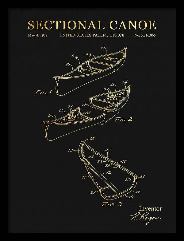 Sectional Canoe Gold Patent Us3816865a