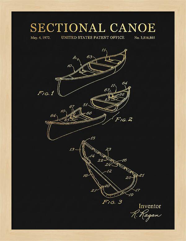 Sectional Canoe Gold Patent Us3816865a