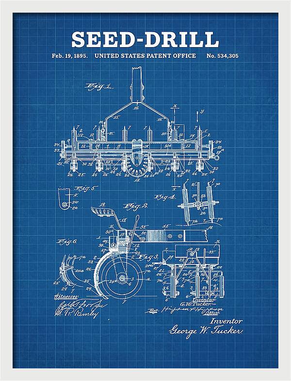 Seed Drill Blueprint Patent Us534305a