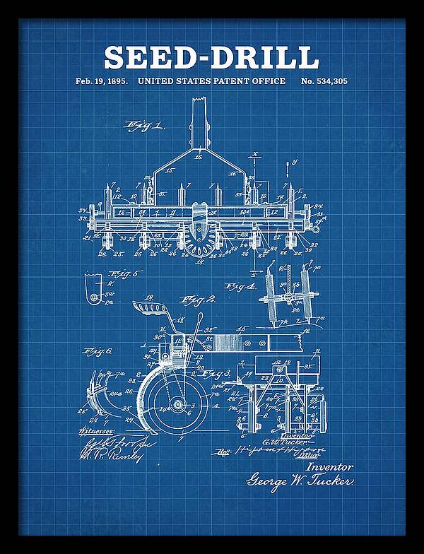 Seed Drill Blueprint Patent Us534305a