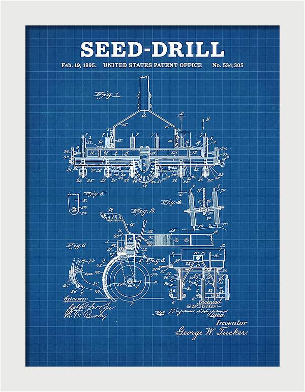 Seed Drill Blueprint Patent Us534305a