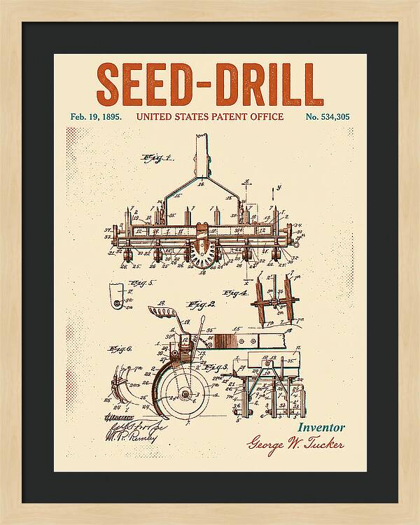 Seed Drill Retro Patent Us534305a