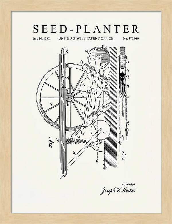Seed Planter Minimalist Patent Us376089a