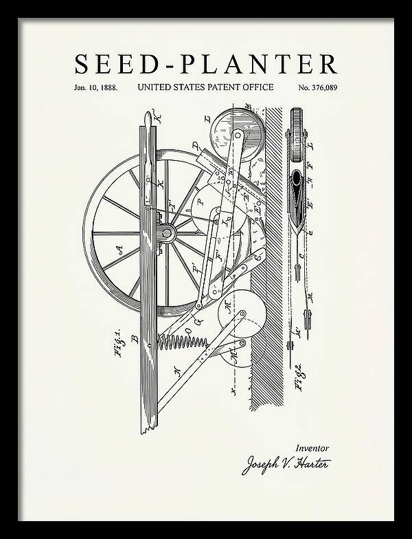 Seed Planter Minimalist Patent Us376089a