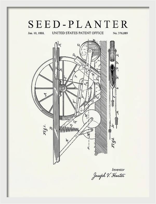 Seed Planter Minimalist Patent Us376089a