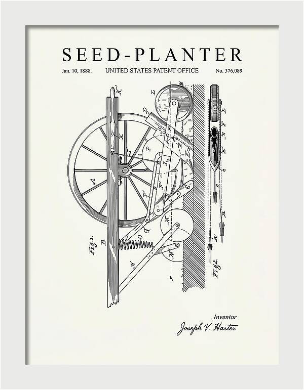 Seed Planter Minimalist Patent Us376089a