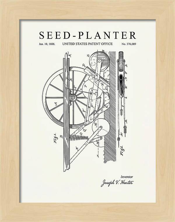 Seed Planter Minimalist Patent Us376089a