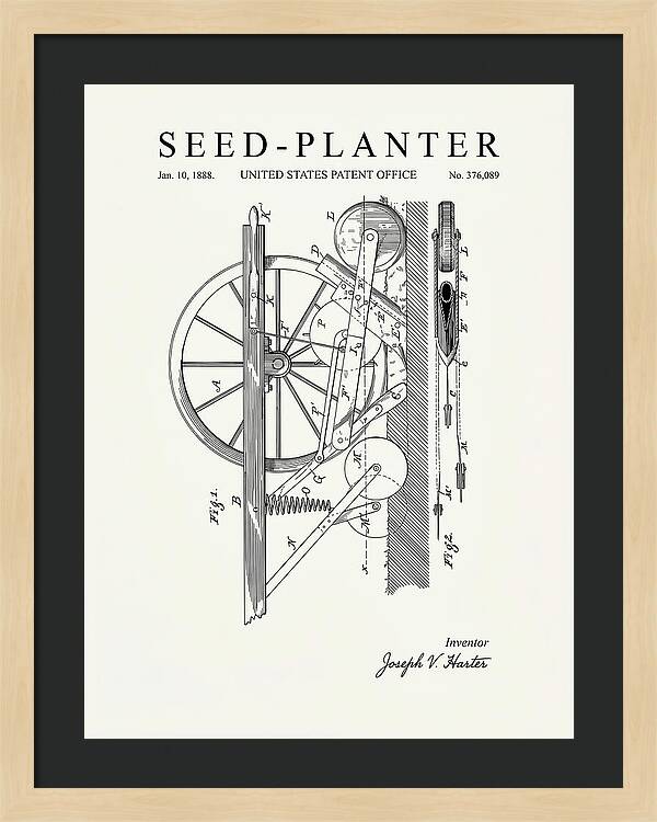 Seed Planter Minimalist Patent Us376089a