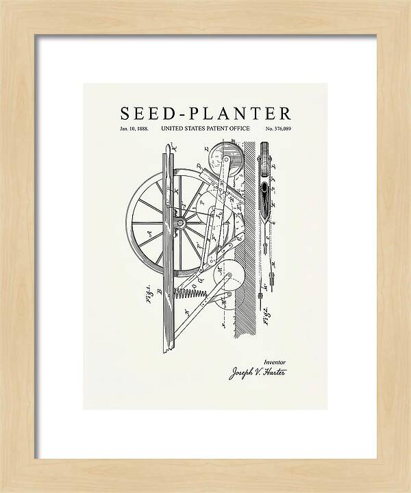 Seed Planter Minimalist Patent Us376089a