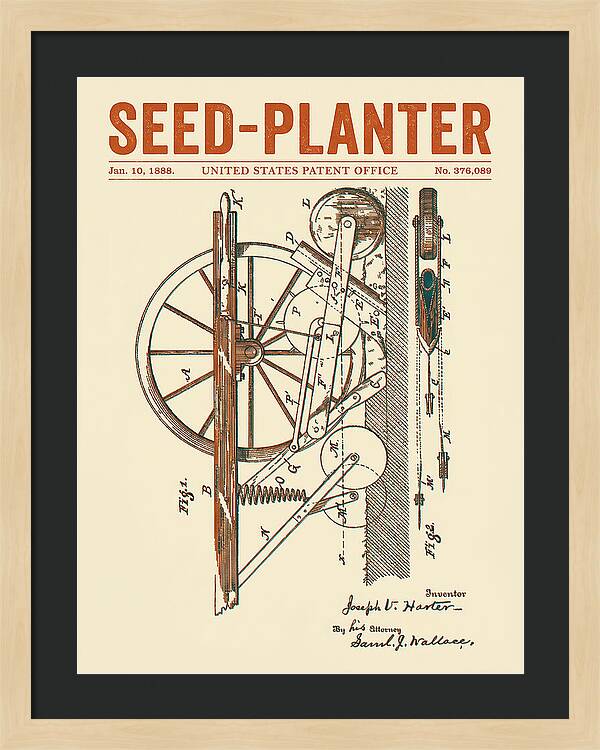Seed Planter Retro Patent Us376089a
