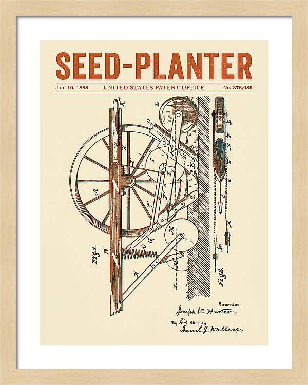 Seed Planter Retro Patent Us376089a