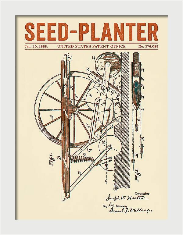 Seed Planter Retro Patent Us376089a