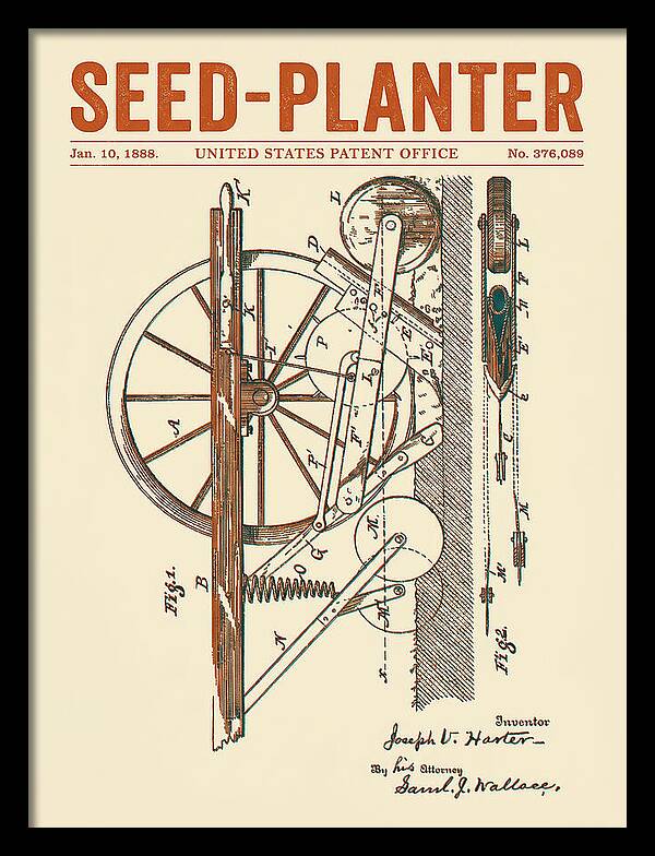 Seed Planter Retro Patent Us376089a