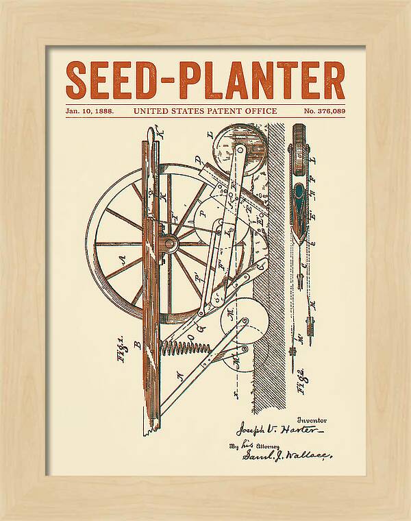 Seed Planter Retro Patent Us376089a